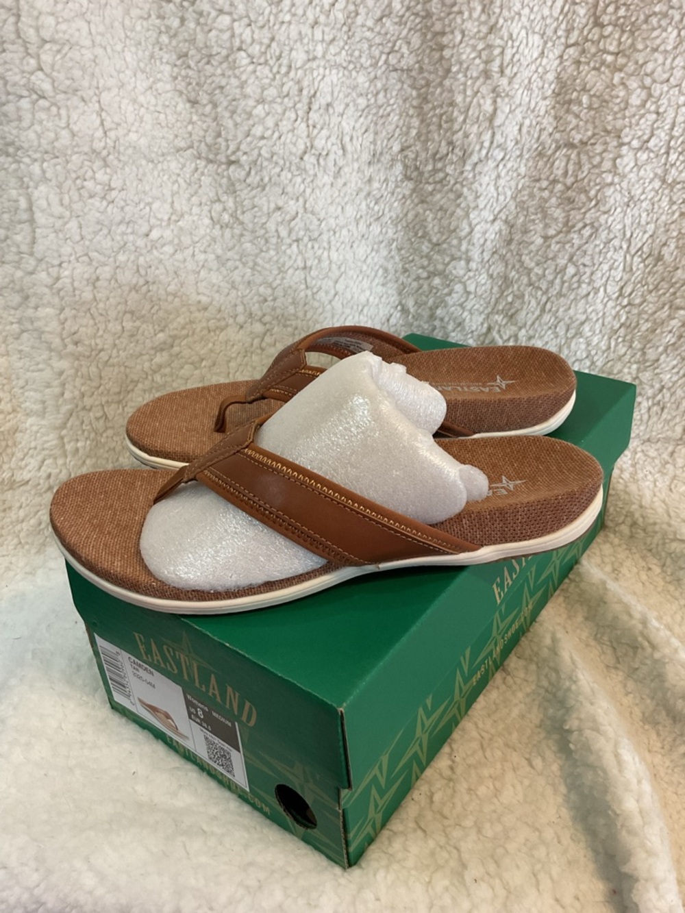 Eastland Tan Camden Thong Sandals